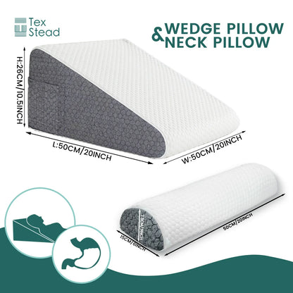 Purisify Wedge Pillow + Free 100% Blocking Sleep Mask